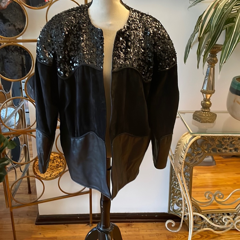 Sequined /Leather/Suede Jacket.